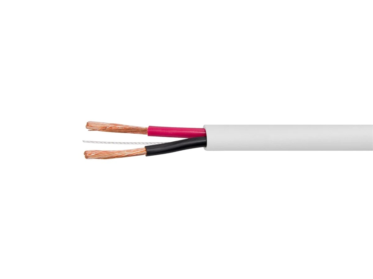 Speaker Wire, CL2 Rated, 2-Conductor, 12AWG, 100ft, White